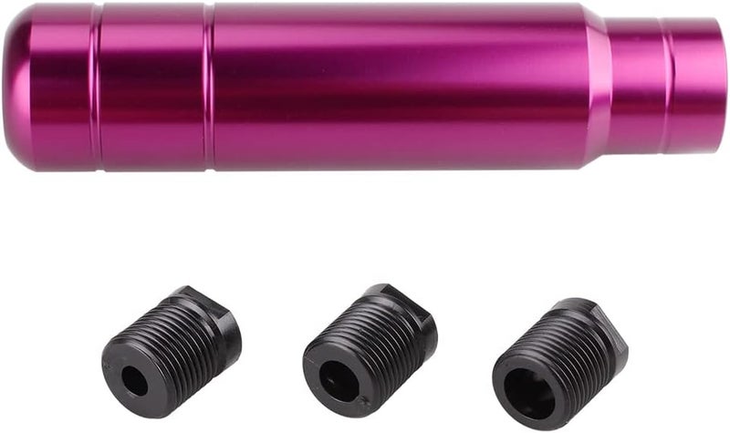 BARTOO Aluminum Weighted Manual Shift knobs, Long Stick Shift Knob Gear Shifter Knobs, Car Accessories Lever Cover Head Universal Shifter Knobs with 3 Threaded Adapters (Purple) - Image 2